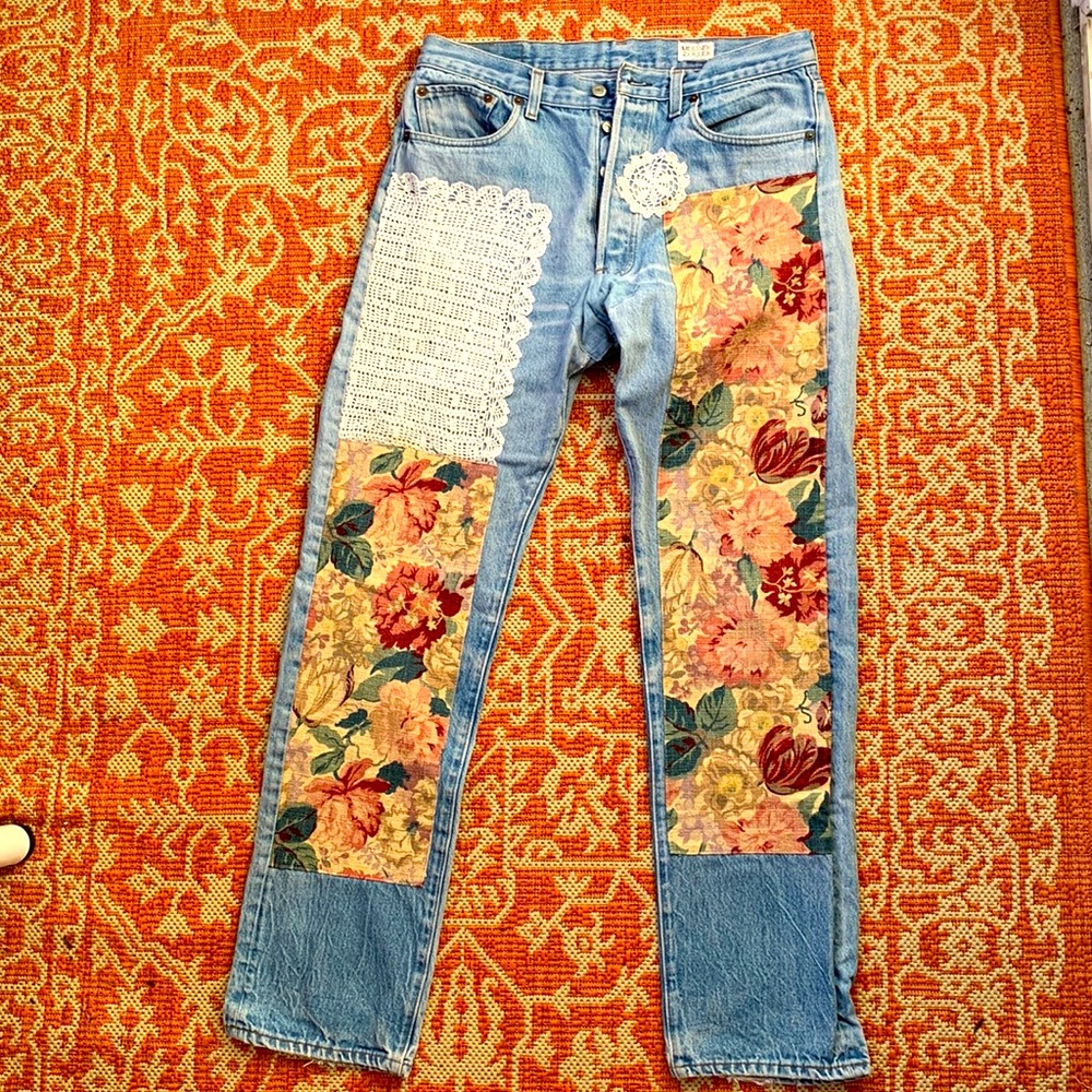 Genuine Vintage Levi’s with Patchwork Designed by Melinda Zoller